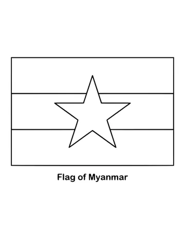Outline of the flag of Myanmar to color