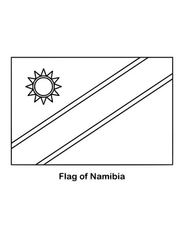 A red diagonal band edged in white runs from the lower hoist to the upper fly, drawn as an outline to color