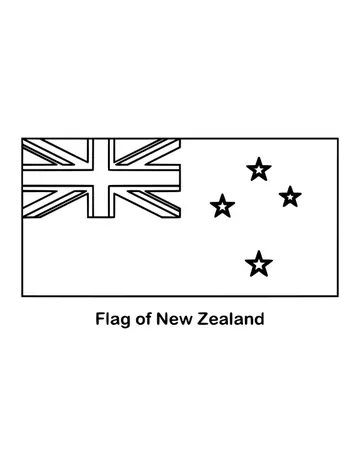 Outline of the flag of New Zealand to color