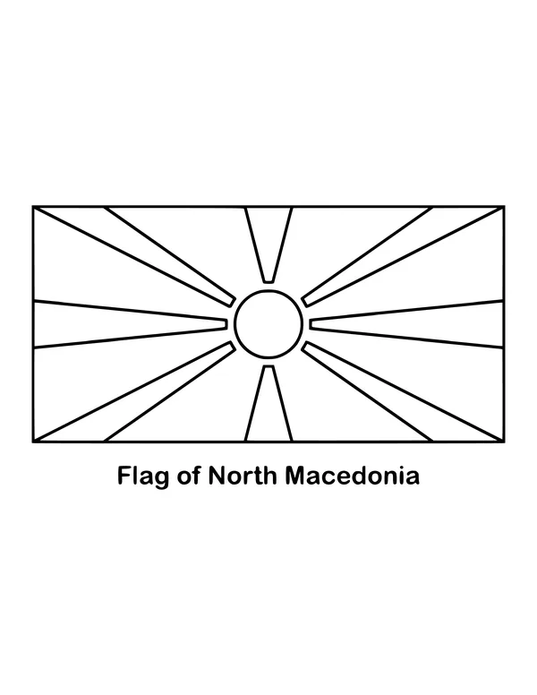 Outline of the flag of North Macedonia to color