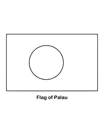 A light blue field holds a golden-yellow disc set slightly toward the flagpole, drawn as an outline to color