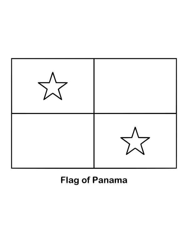 Outline of the flag of Panama to color