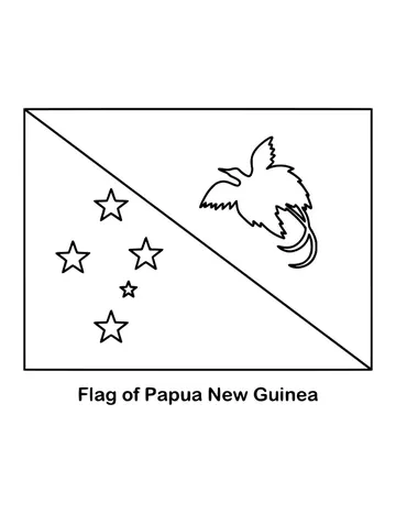 The flag is split diagonally from the upper hoist to the lower fly, drawn as an outline to color