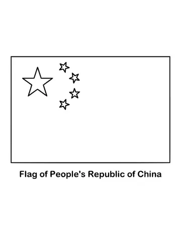 Outline of the flag of People's Republic of China, the Chinese flag, to color