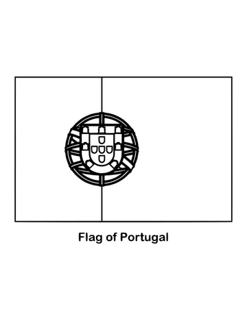 The field is split vertically, green at the hoist and red at the fly, drawn as an outline to color