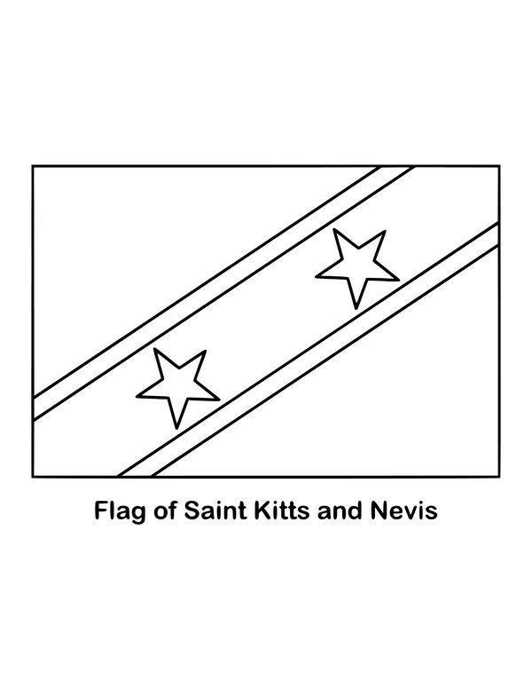 Outline of the flag of Saint Kitts and Nevis to color