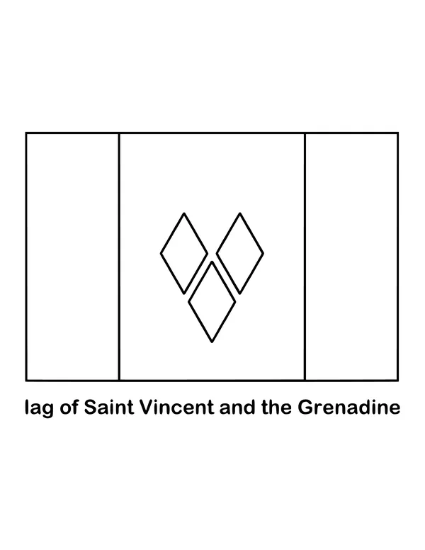 Outline of the flag of Saint Vincent and the Grenadines to color