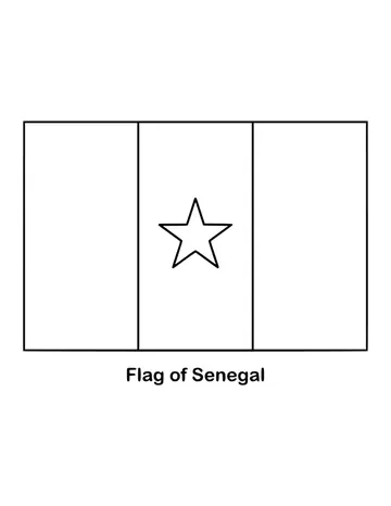 Outline of the flag of Senegal to color