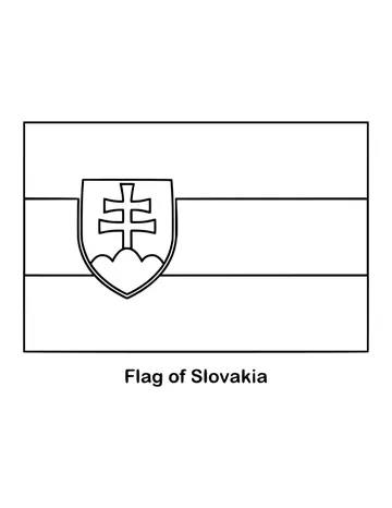 Outline of the flag of Slovakia to color