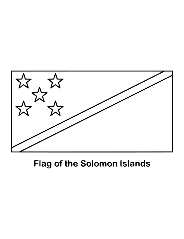 A thin yellow diagonal stripe rises from the lower corner by the pole, drawn as an outline to color