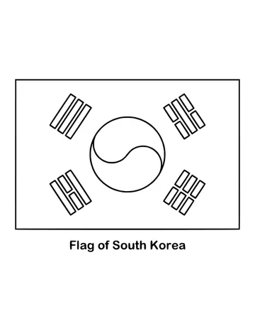 Outline of the flag of South Korea to color