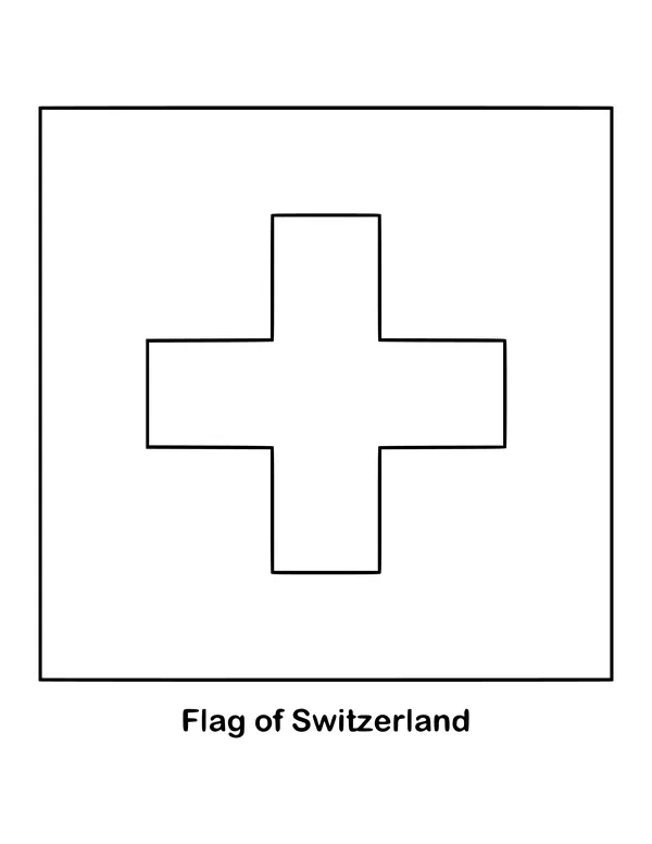 Outline of the flag of Switzerland to color