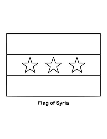 Outline of the flag of Syria to color