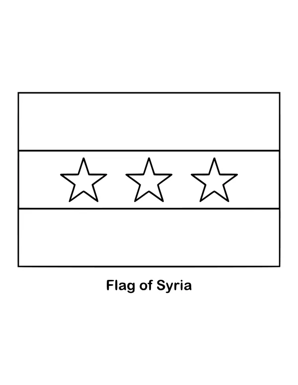 Outline of the flag of Syria to color