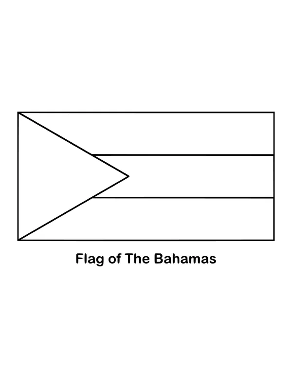 Outline of the flag of The Bahamas to color