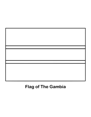 Outline of the flag of The Gambia to color