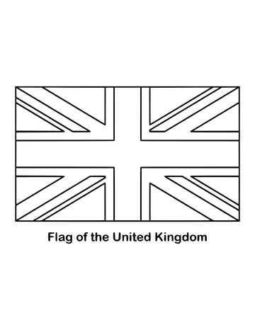 Outline of the flag of the United Kingdom, the British flag (Union Jack), to color