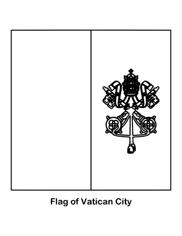 Outline of the flag of Vatican City to color