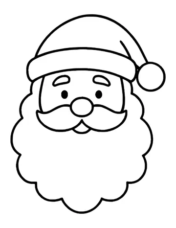 Santa's face with a big fluffy beard, mustache and hat